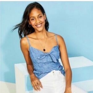 NWOT chambray tank top SZ S